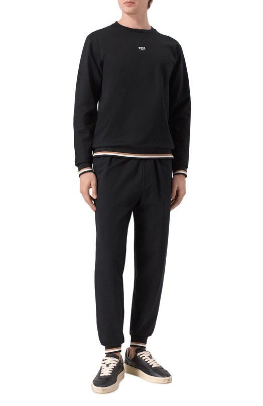 Хлопковый свитшот BOSS 50554836 Чёрный  50554836 Фото 2