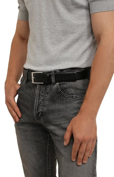 Кожаный ремень HUGO черного цвета по цене 8995 руб., арт. 50385627, фото 2 Кожаный ремень HUGO, арт. 50385627, фото 2