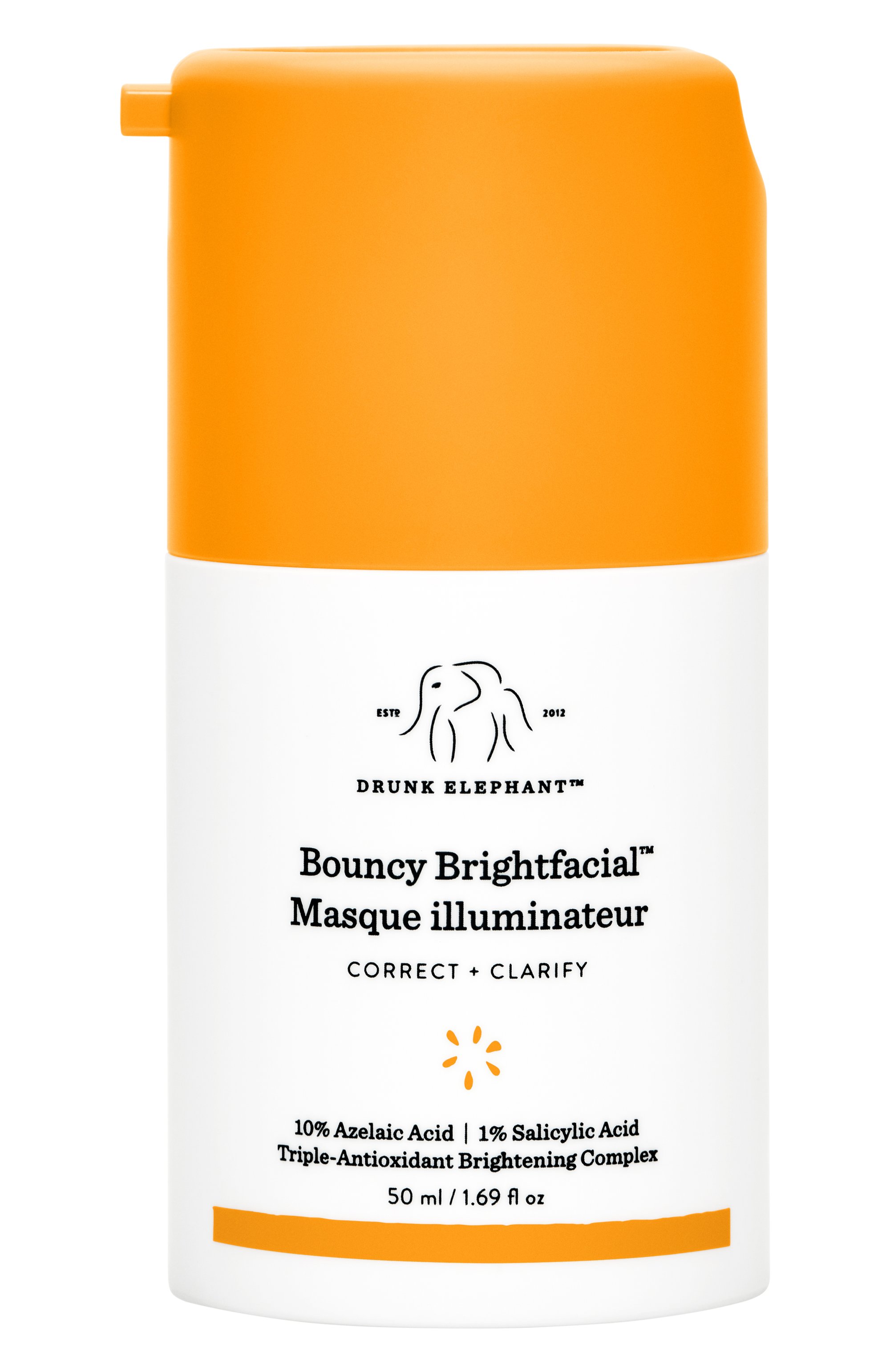 Антиоксидантный осветляющий комплекс тройного действия bouncy brightfacial (50ml) DRUNK ELEPHANT бесцветного цвета по цене 8700 руб., арт. 42801347DE, фото 1 Антиоксидантный осветляющий комплекс тройного действия bouncy brightfacial (50ml) DRUNK ELEPHANT, арт. 42801347DE, фото 1