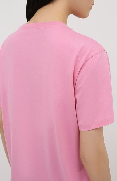 Хлопковая футболка REDVALENTINO розового цвета по цене 19950 руб., арт. UR3MG06Z/5B6, фото 4 Хлопковая футболка REDVALENTINO, арт. UR3MG06Z/5B6, фото 4