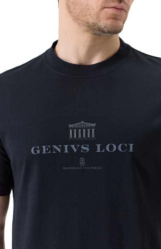 Хлопковая футболка Brunello Cucinelli M0B138520 Чёрный  M0B138520 Фото 5