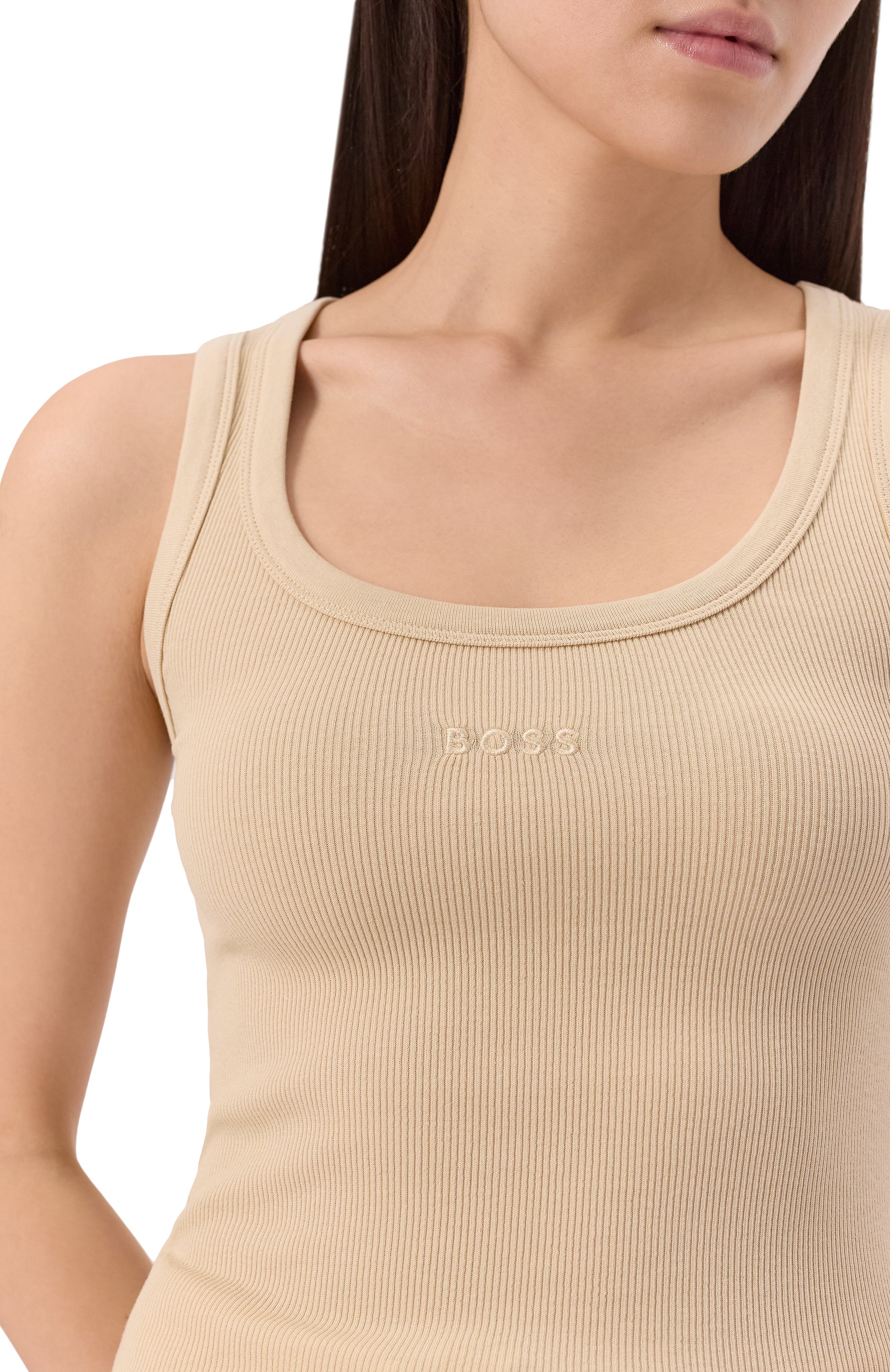 Хлопковая майка BOSS ORANGE, арт. 50504245, фото 5