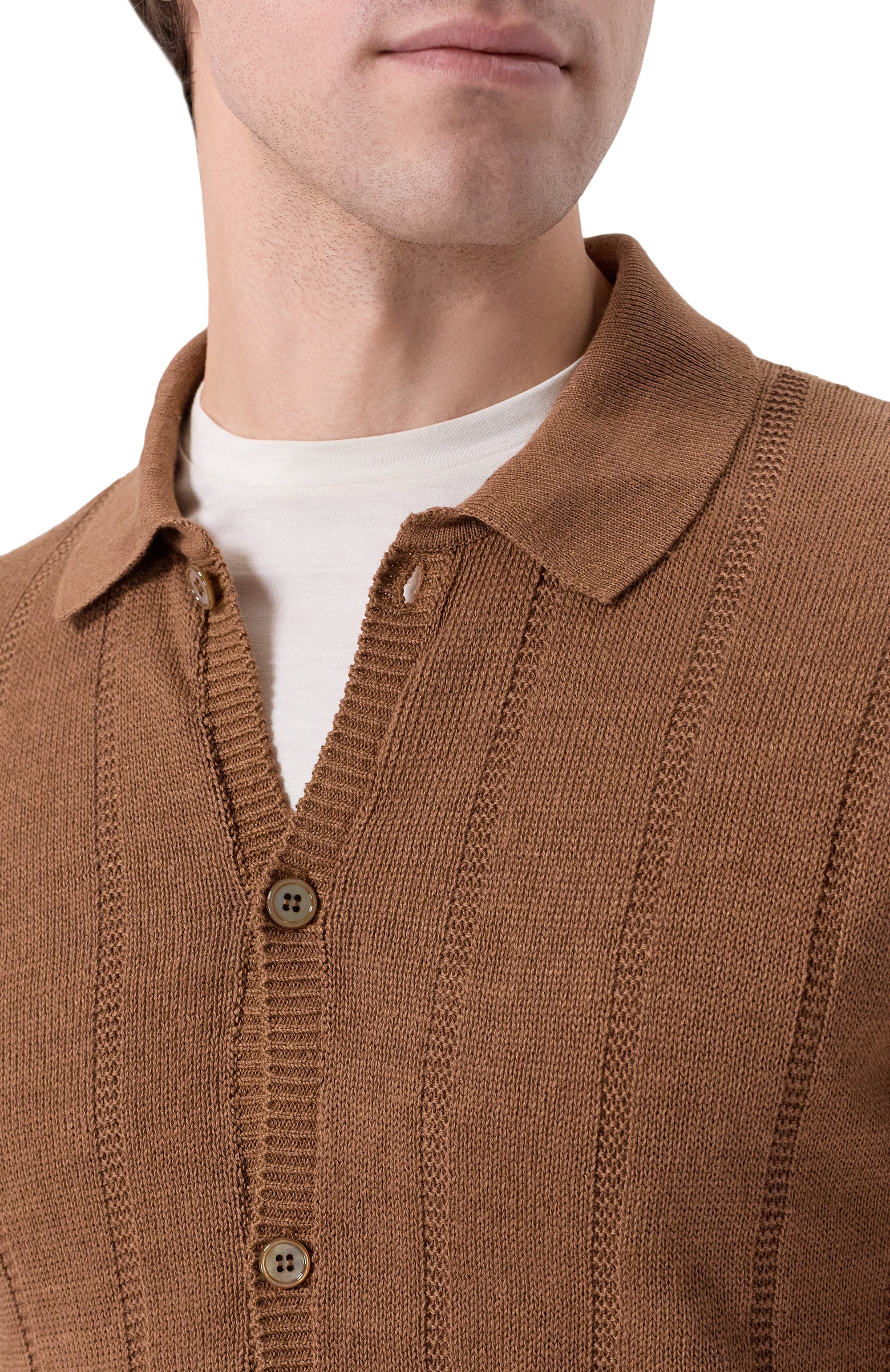 Рубашка изо льна и хлопка MVST коричневого цвета по цене 95250 руб., арт. MS60-1233-01MU, фото 5 Рубашка изо льна и хлопка MVST, арт. MS60-1233-01MU, фото 5