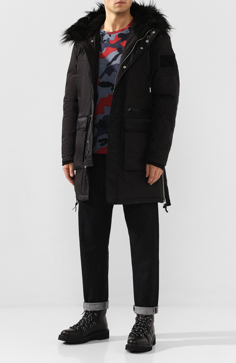 Хлопковая парка с меховой отделкой DIESEL, арт. 00SYUH/0GAVS, фото 2