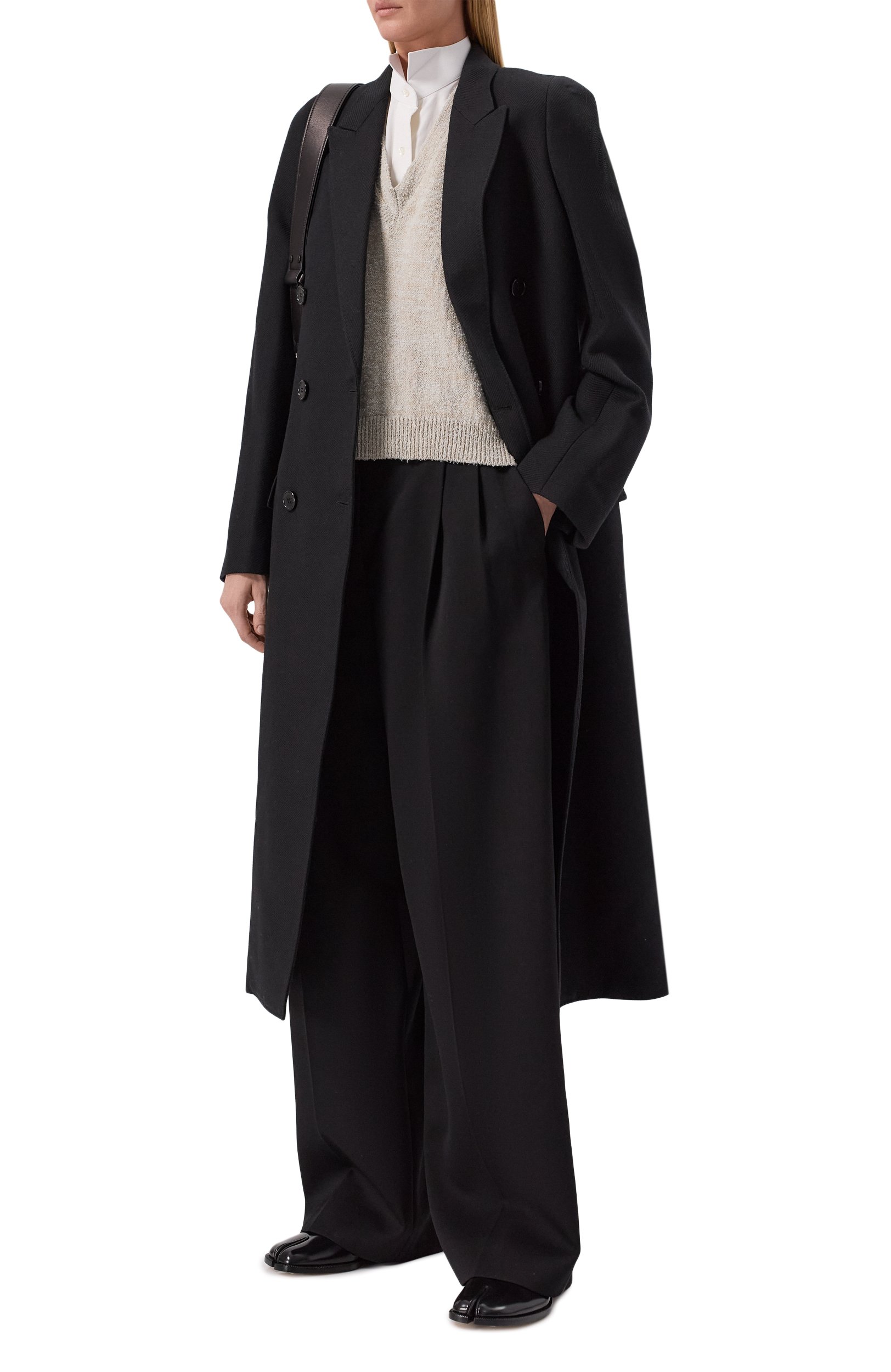 Шерстяное пальто MAISON MARGIELA черного цвета по цене 543500 руб., арт. S51AA0367/M35994, фото 2 Шерстяное пальто MAISON MARGIELA, арт. S51AA0367/M35994, фото 2