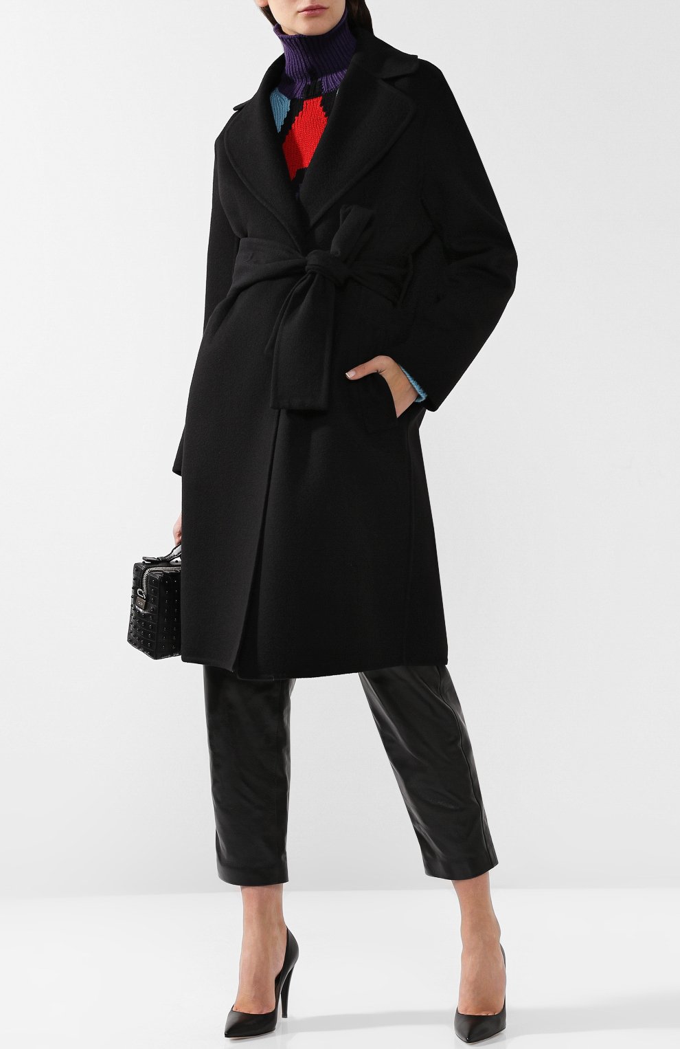 Однотонное кашемировое пальто с поясом BOTTEGA VENETA, арт. 522303/VD0D0, фото 2