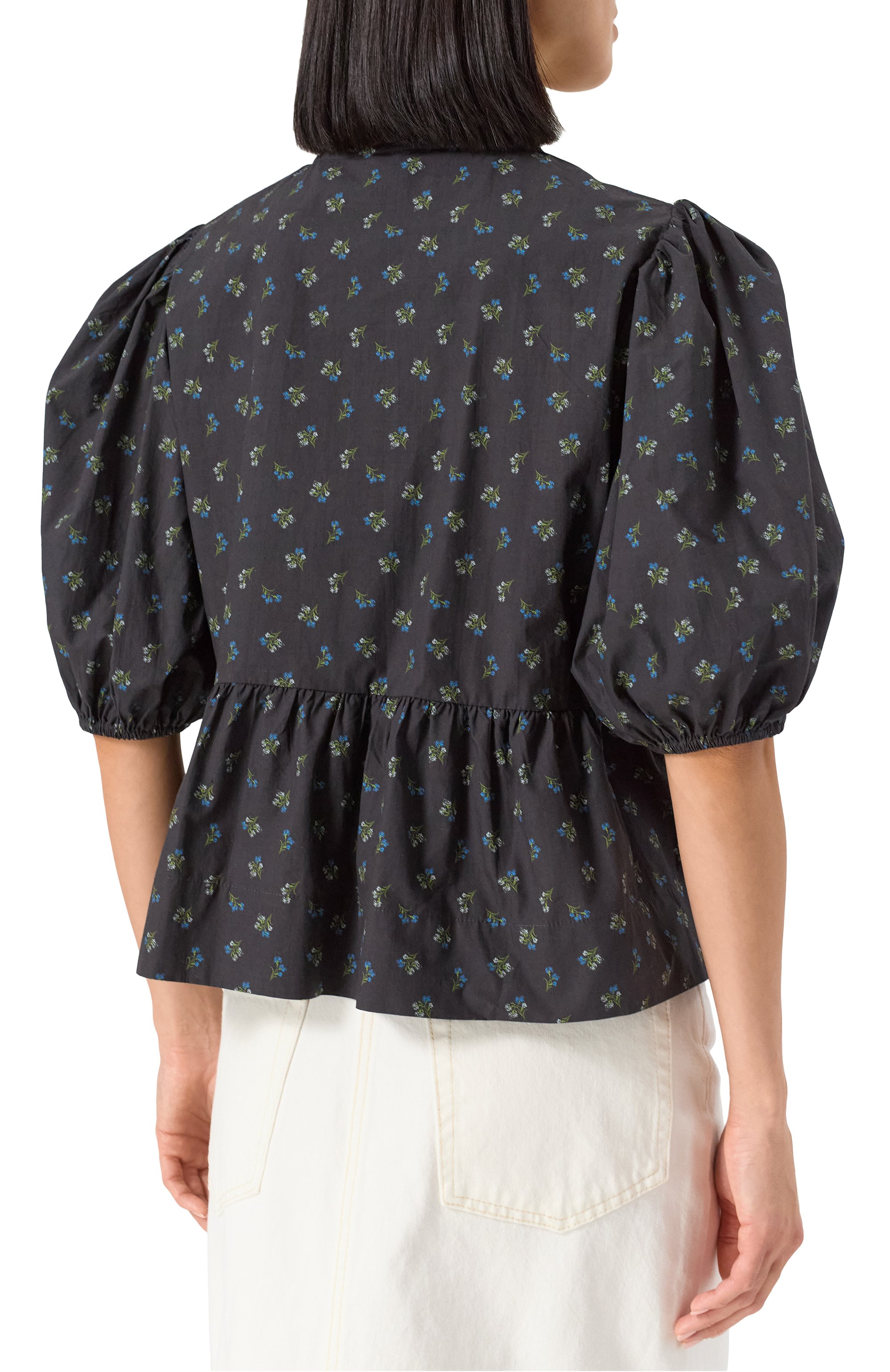 Хлопковая блузка GANNI, арт. W0152, фото 4