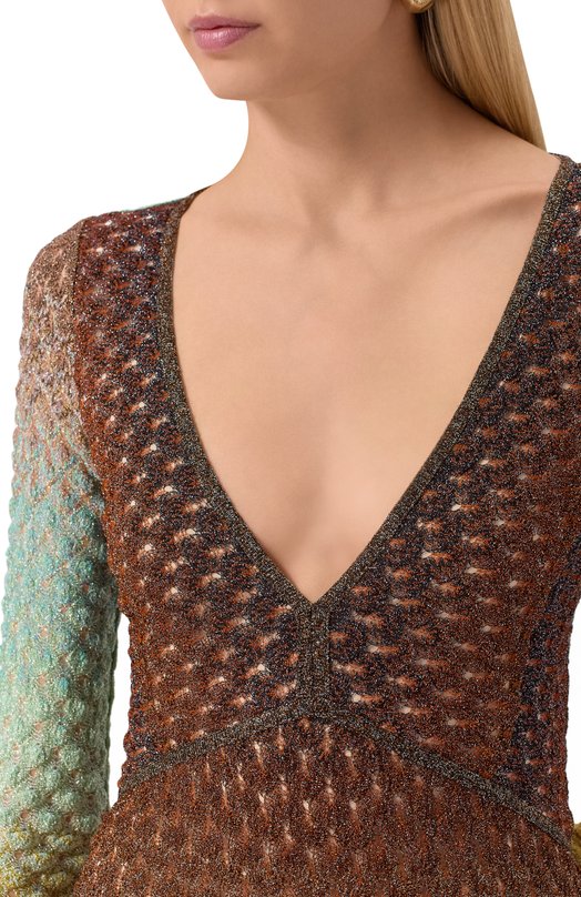Платье из вискозы Missoni DS25SG3X/BR0134 Разноцветный  DS25SG3X/BR0134 Фото 5