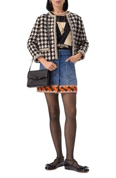 Женская сумка rockstud small VALENTINO черного цвета, арт. 6W2B0181/HAD | Фото 7 (Ремень/цепочка: На ремешке; Материал: Натуральная кожа; Размер: small; Материал сплава: Проставлено; Драгоценные камни: Проставлено)