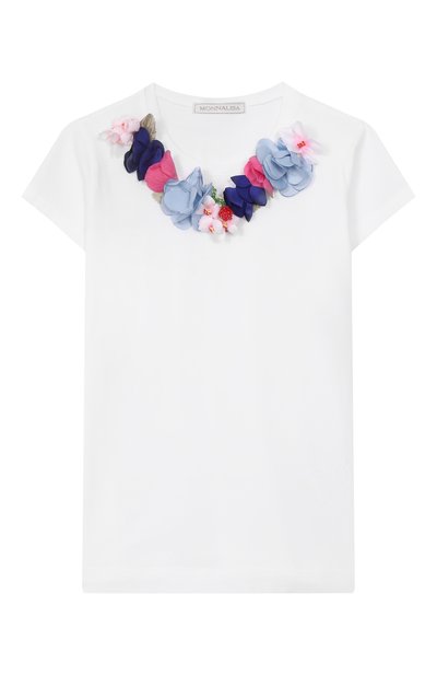 Хлопковая футболка MONNALISA, арт. 11E628