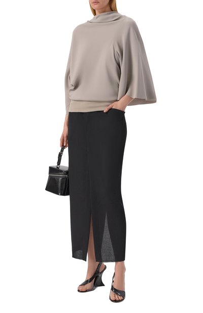 Шерстяная юбка RICK OWENS черного цвета по цене 98450 руб., арт. RP02F5349/WT, фото 2 Шерстяная юбка RICK OWENS, арт. RP02F5349/WT, фото 2