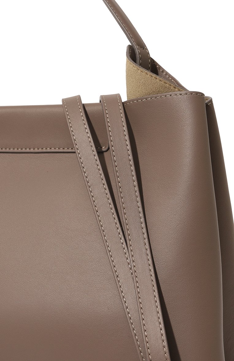 Женская сумка elieze medium REE PROJECTS бежевого цвета, арт. AW22/ELIEZMED1SC | Фото 3 (Ремень/цепочка: На ремешке; Сумки-технические: Сумки top-handle; Размер: medium; Материал: Натуральная кожа; Драгоценные камни: Проставлено; Материал сплава: Проставлено; Нос: Не проставлено; Региональные ограничения белый список (Axapta Mercury): Не проставлено)