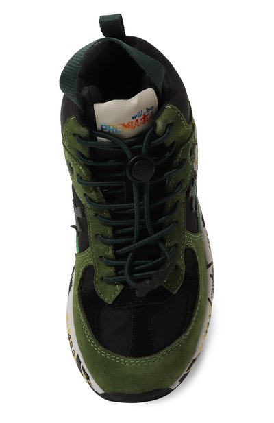 Комбинированные кроссовки robin PREMIATA WILL BE зеленого цвета по цене 18000 руб., арт. 24292048/R0BIN HI/27-35, фото 4 Комбинированные кроссовки robin PREMIATA WILL BE, арт. 24292048/R0BIN HI/27-35, фото 4