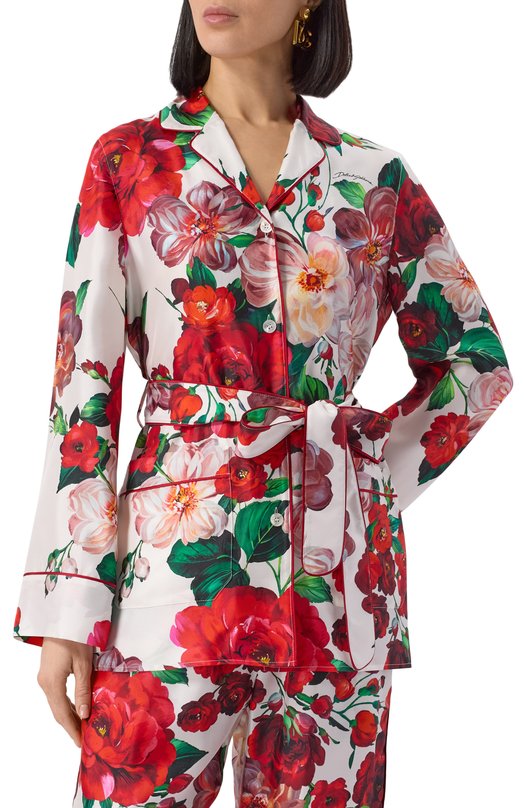 Шелковая рубашка Dolce & Gabbana F5I89T/IS1ZD Разноцветный  F5I89T/IS1ZD Фото 3
