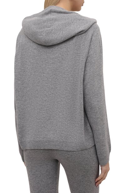Худи из шерсти и кашемира ALLUDE серого цвета по цене 58200 руб., арт. 215/17002, фото 4 Худи из шерсти и кашемира ALLUDE, арт. 215/17002, фото 4