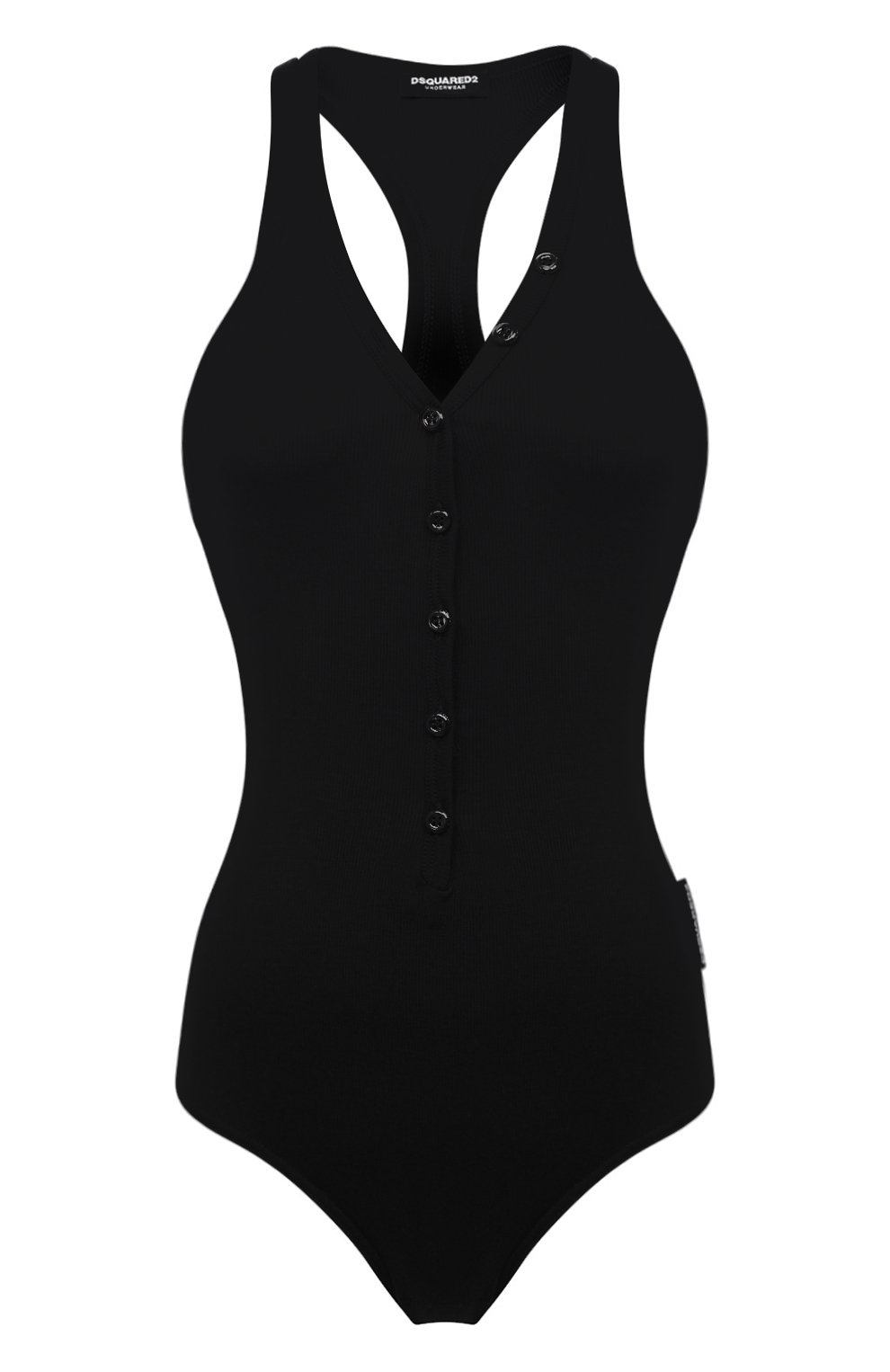 Хлопковое боди DSQUARED2 черного цвета по цене 19400 руб., арт. D8F0B3310, фото 1 Хлопковое боди DSQUARED2, арт. D8F0B3310, фото 1