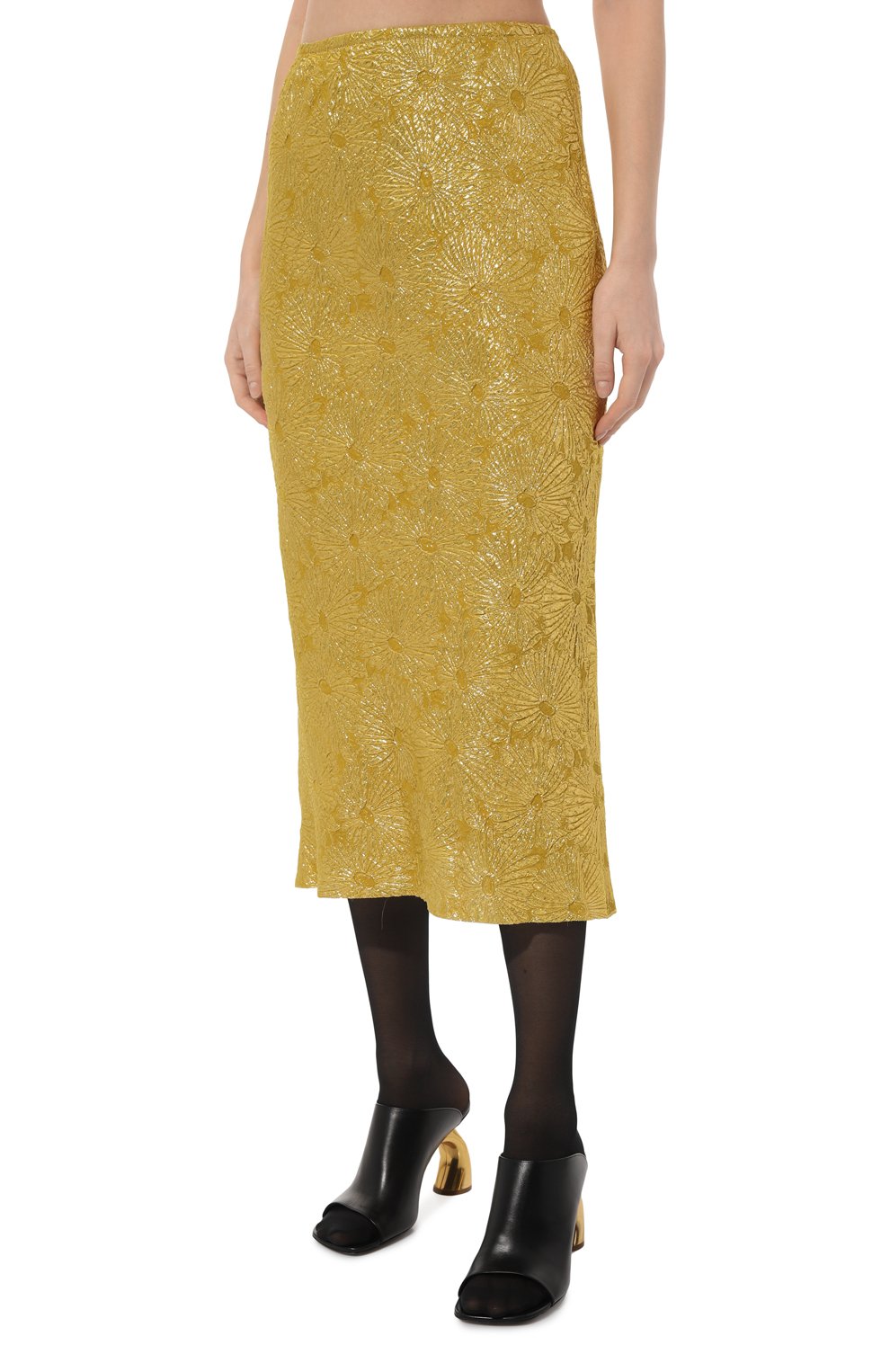 Шелковая юбка DRIES VAN NOTEN золотого цвета по цене 108500 руб., арт. 232-010838-7077, фото 3 Шелковая юбка DRIES VAN NOTEN, арт. 232-010838-7077, фото 3