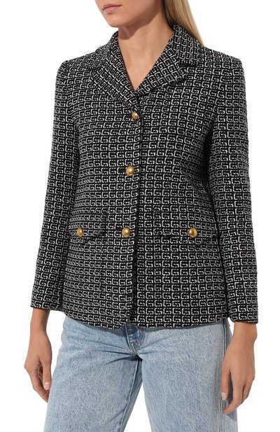 Жакет GUCCI черно-белого цвета по цене 285120 руб., арт. 594810 ZAC5L, фото 3 Жакет GUCCI, арт. 594810 ZAC5L, фото 3