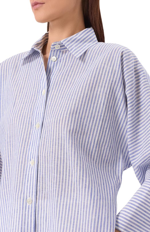 Рубашка изо льна и хлопка Pietro Brunelli CA2514/LI0028 Голубой  CA2514/LI0028 Фото 5