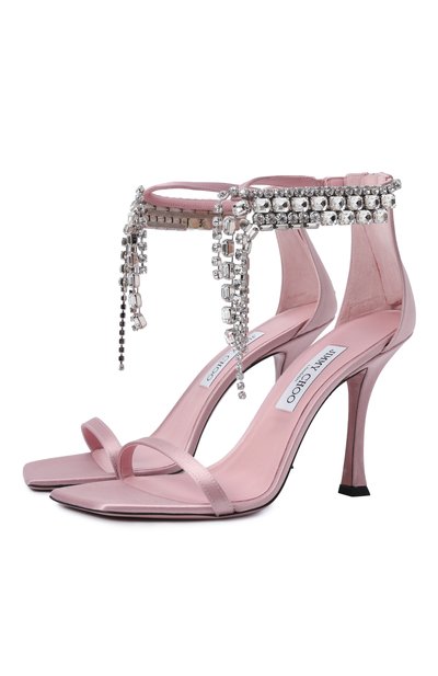 Текстильные босоножки verity 100 JIMMY CHOO, арт. VERITY SANDAL 100/SAT, фото 1