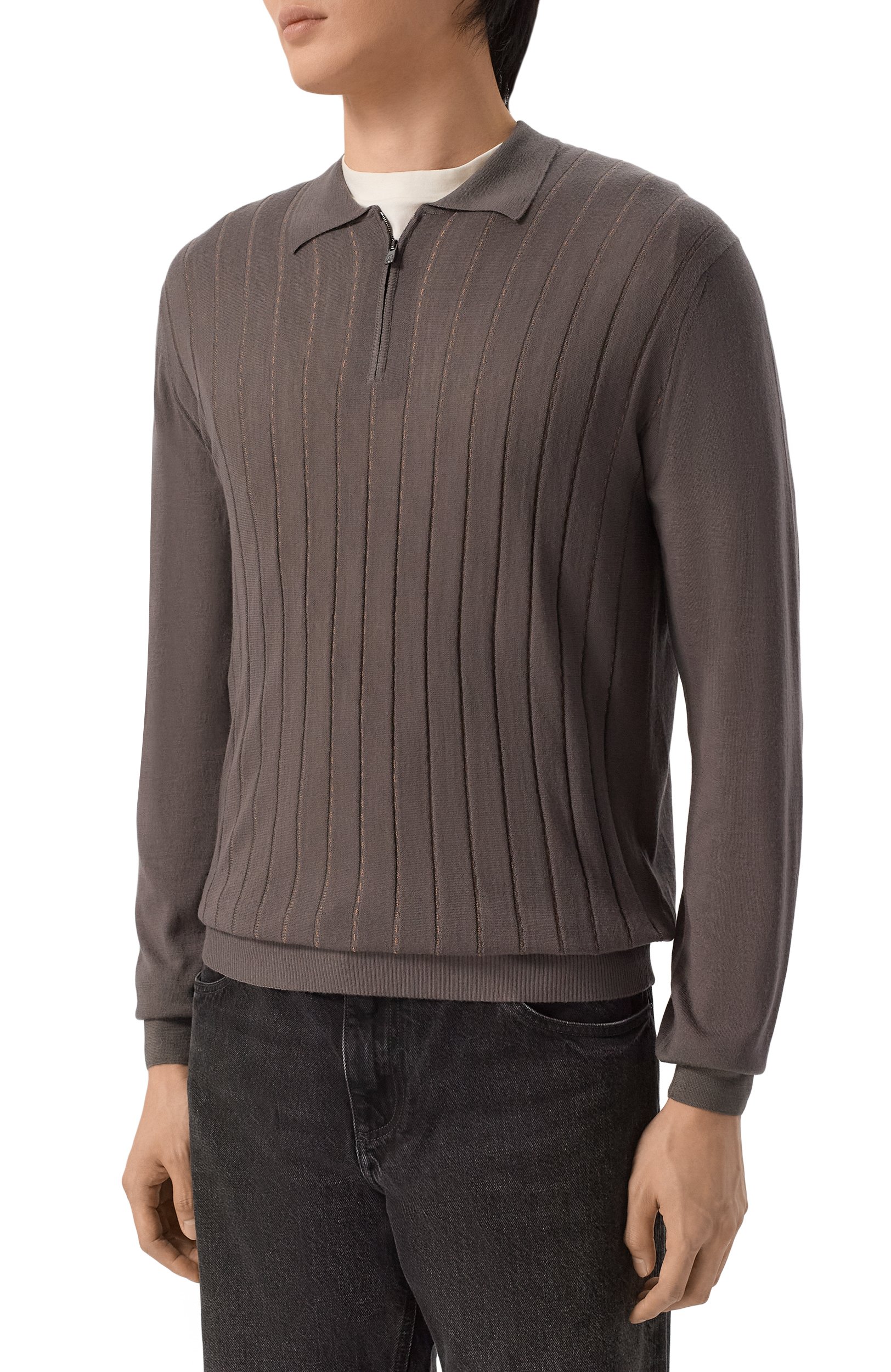Поло из шерсти и шелка CORNELIANI, арт. 28M563/2A25101, фото 3