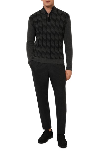 Свитер из кашемира и шерсти STEFANO RICCI темно-серого цвета по цене 148000 руб., арт. K808080L01/F24370, фото 2 Свитер из кашемира и шерсти STEFANO RICCI, арт. K808080L01/F24370, фото 2