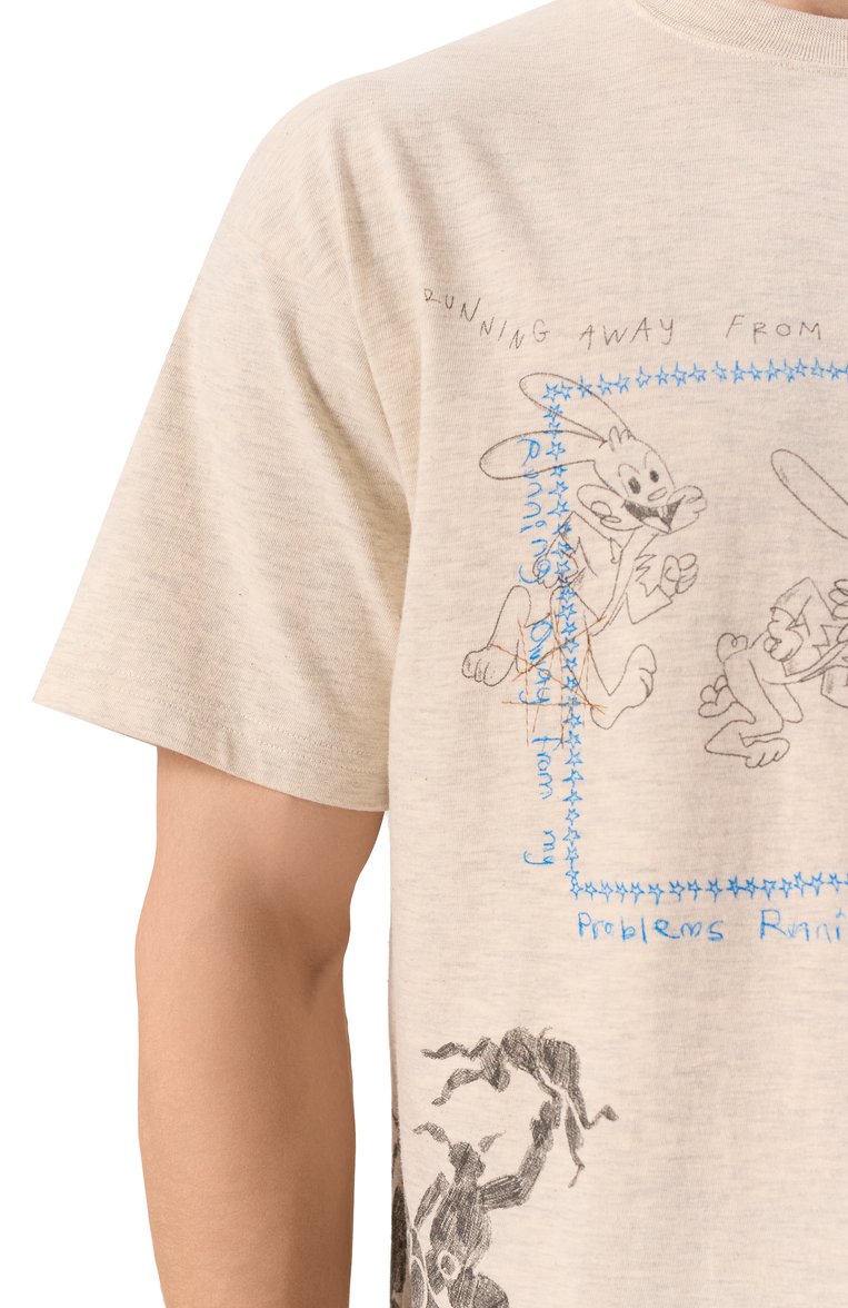 Мужская хлопковая футболка DOMREBEL светло-бежевого цвета, арт. H0PS/T-SHIRT | Фото 5 (Рукава: Короткие; Длина (для топов): Стандартные; Принт: С принтом; Стили: Гранж; Материал внешний: Хлопок; Мужское Кросс-КТ: Футболка-одежда; Кросс-КТ: Джерси)