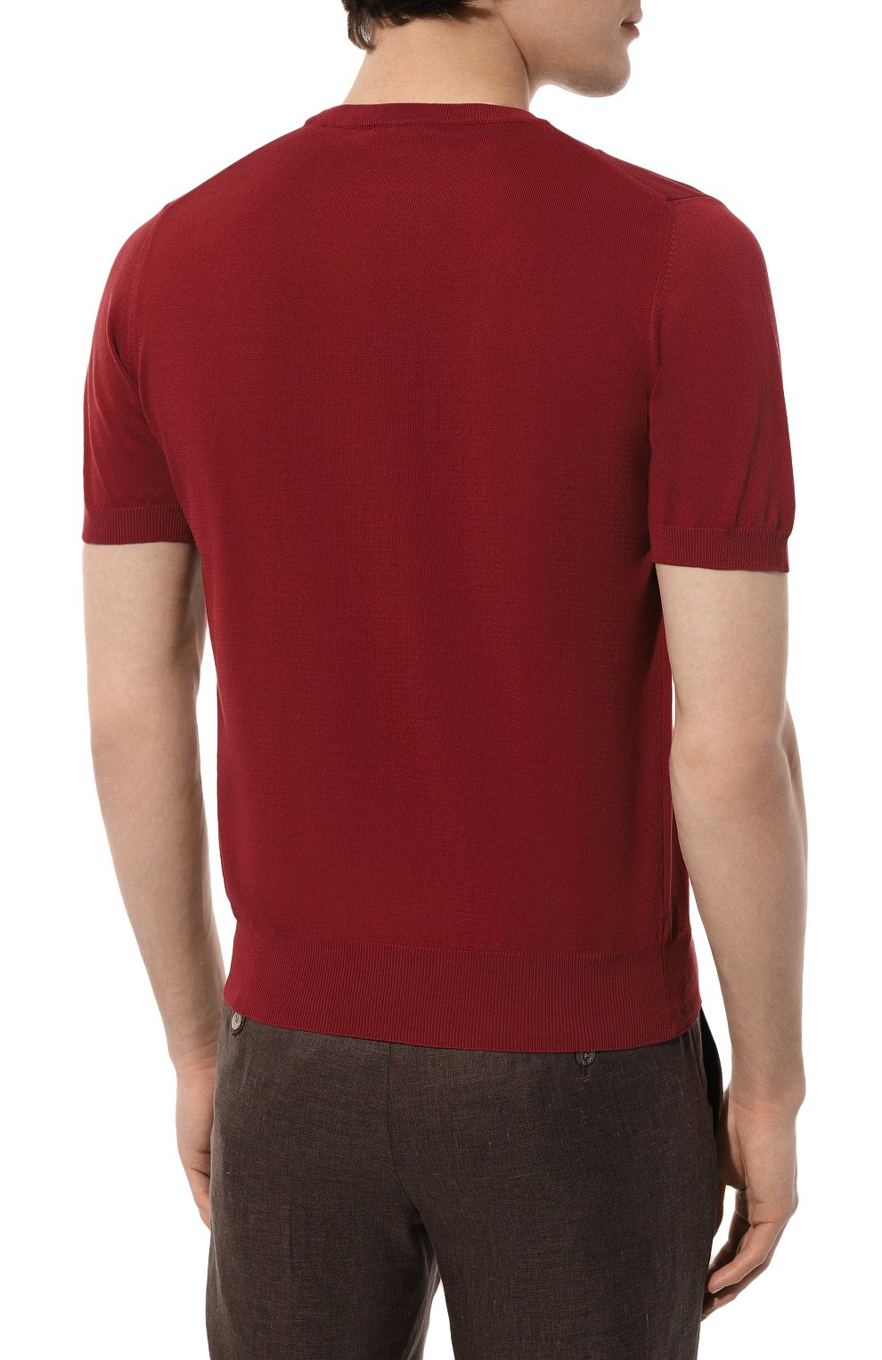 Хлопковый джемпер CANALI бордового цвета по цене 30900 руб., арт. C0719/MK00145, фото 4 Хлопковый джемпер CANALI, арт. C0719/MK00145, фото 4