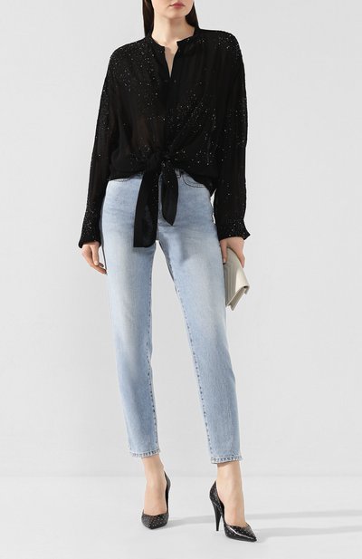 Рубашка из вискозы SAINT LAURENT черного цвета по цене 277500 руб., арт. 611913/Y241S, фото 2 Рубашка из вискозы SAINT LAURENT, арт. 611913/Y241S, фото 2