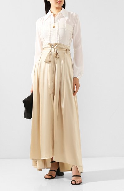 Шелковая юбка ANN DEMEULEMEESTER кремового цвета по цене 164000 руб., арт. 2001-1750-P-108-020, фото 2 Шелковая юбка ANN DEMEULEMEESTER, арт. 2001-1750-P-108-020, фото 2