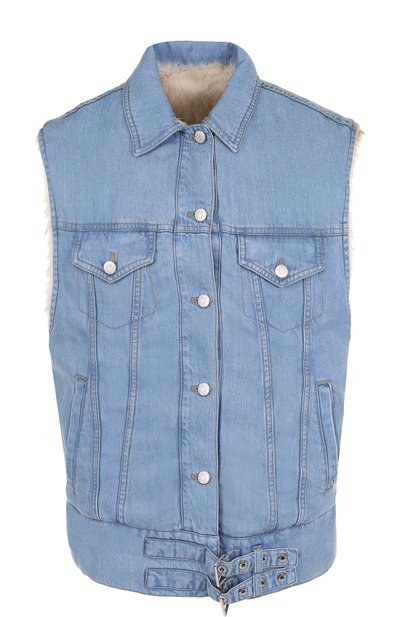 Джинсовый жилет свободного кроя с подкладкой из меха бобра YS ARMY PARIS, арт. 8EFG01467D52W, фото 1