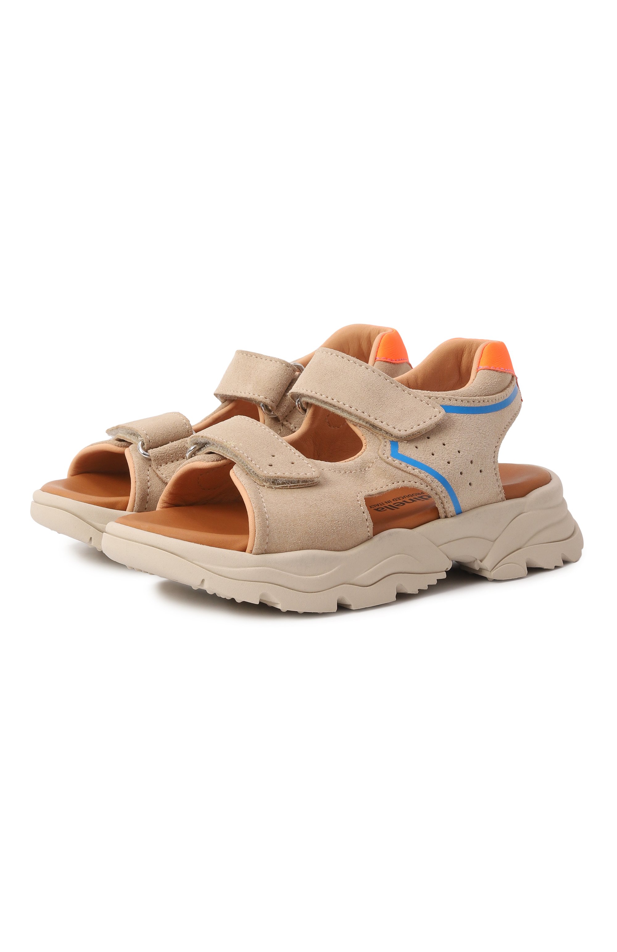 Замшевые сандалии RONDINELLA светло-бежевого цвета по цене 17550 руб., арт. 0917-3R/31-33, фото 1 Замшевые сандалии RONDINELLA, арт. 0917-3R/31-33, фото 1