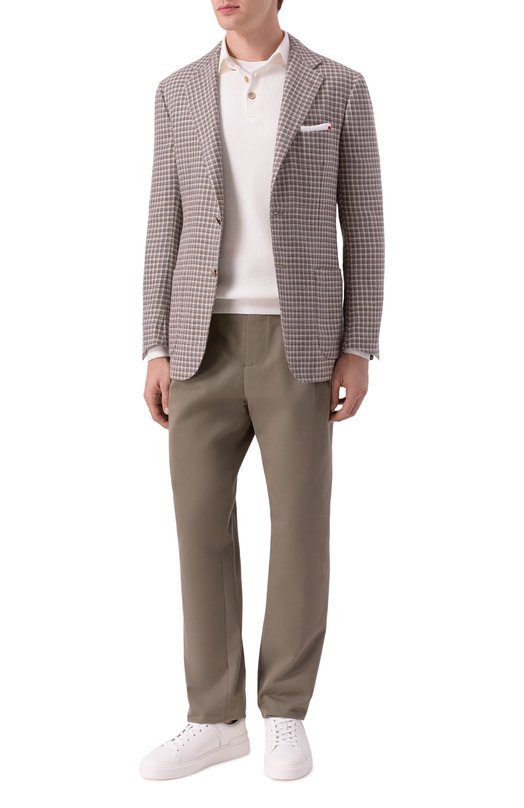 Пиджак из кашемира и шерсти Kiton UG81K0610E53 Коричневый  UG81K0610E53 Фото 3