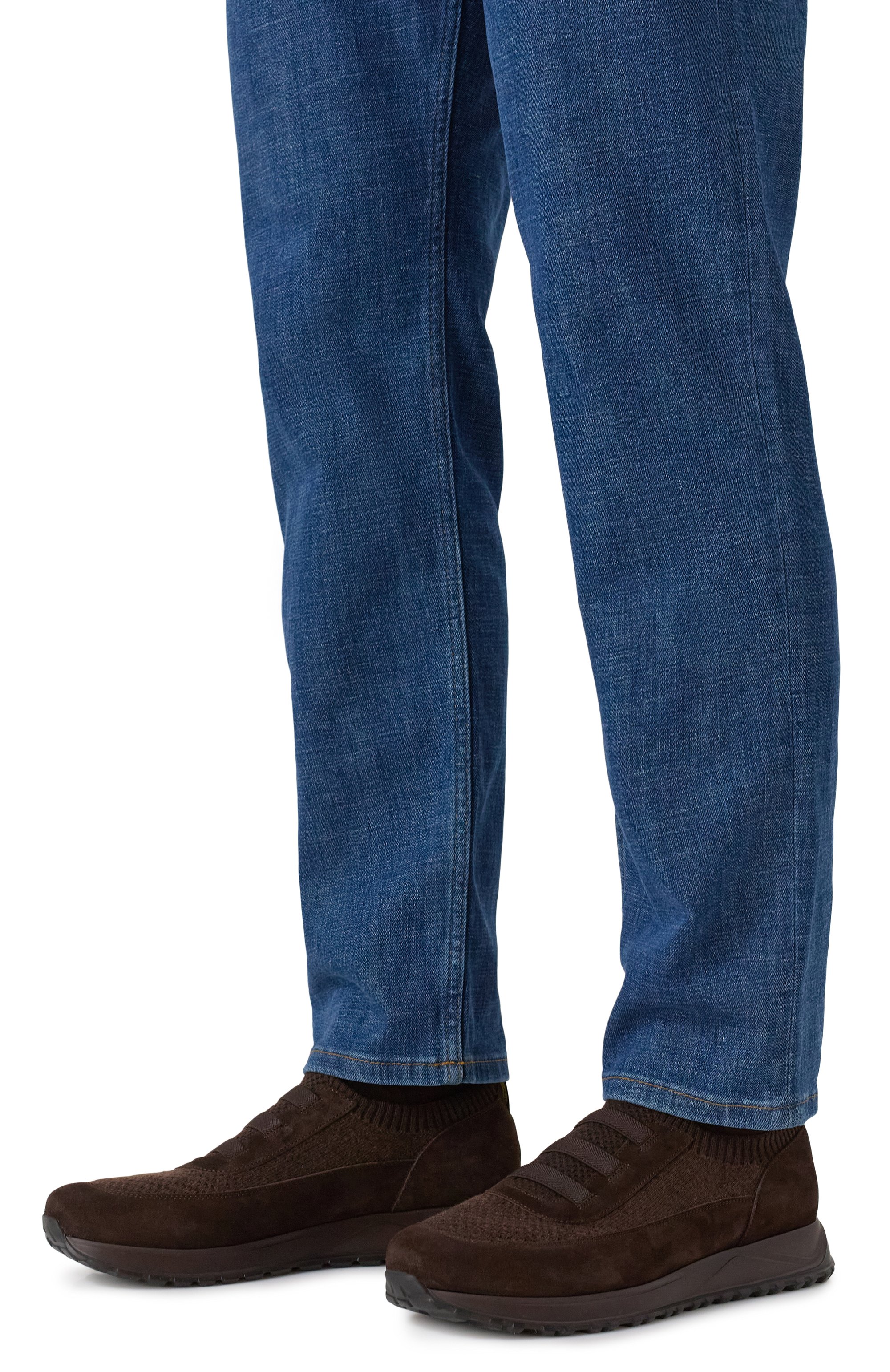 Комбинированные кроссовки DOUCAL'S темно-коричневого цвета по цене 59950 руб., арт. DU3318SYDNPX782T, фото 3 Комбинированные кроссовки DOUCAL'S, арт. DU3318SYDNPX782T, фото 3