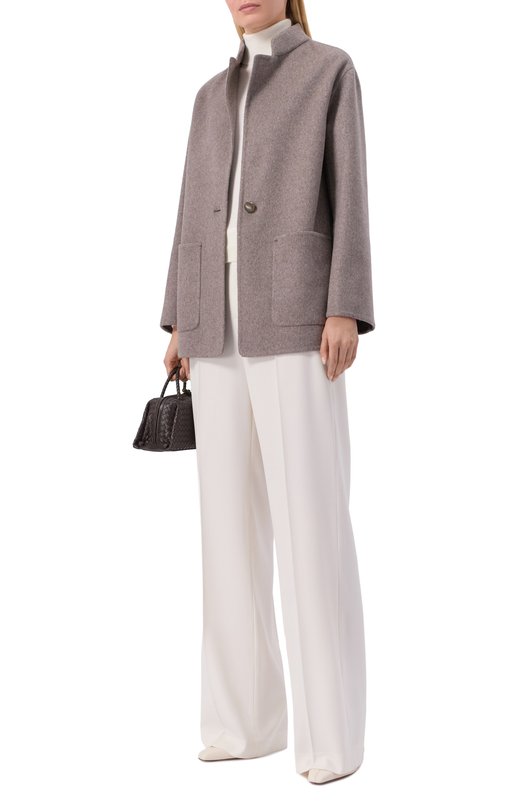 Кашемировое полупальто Agnona TF1005E/D7028E Бежевый  TF1005E/D7028E Фото 2