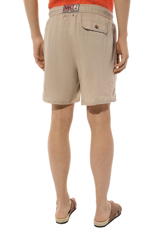 Льняные шорты MC2 Saint Barth STBM/GUSTAVIA LINEN/00023F Бежевый  STBM/GUSTAVIA LINEN/00023F Фото 4