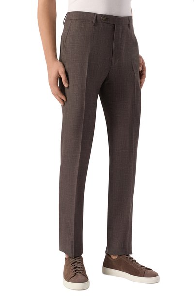 Брюки из шерсти и шелка BERWICH темно-коричневого цвета по цене 49300 руб., арт. VULCAN023/LP184U, фото 3 Брюки из шерсти и шелка BERWICH, арт. VULCAN023/LP184U, фото 3