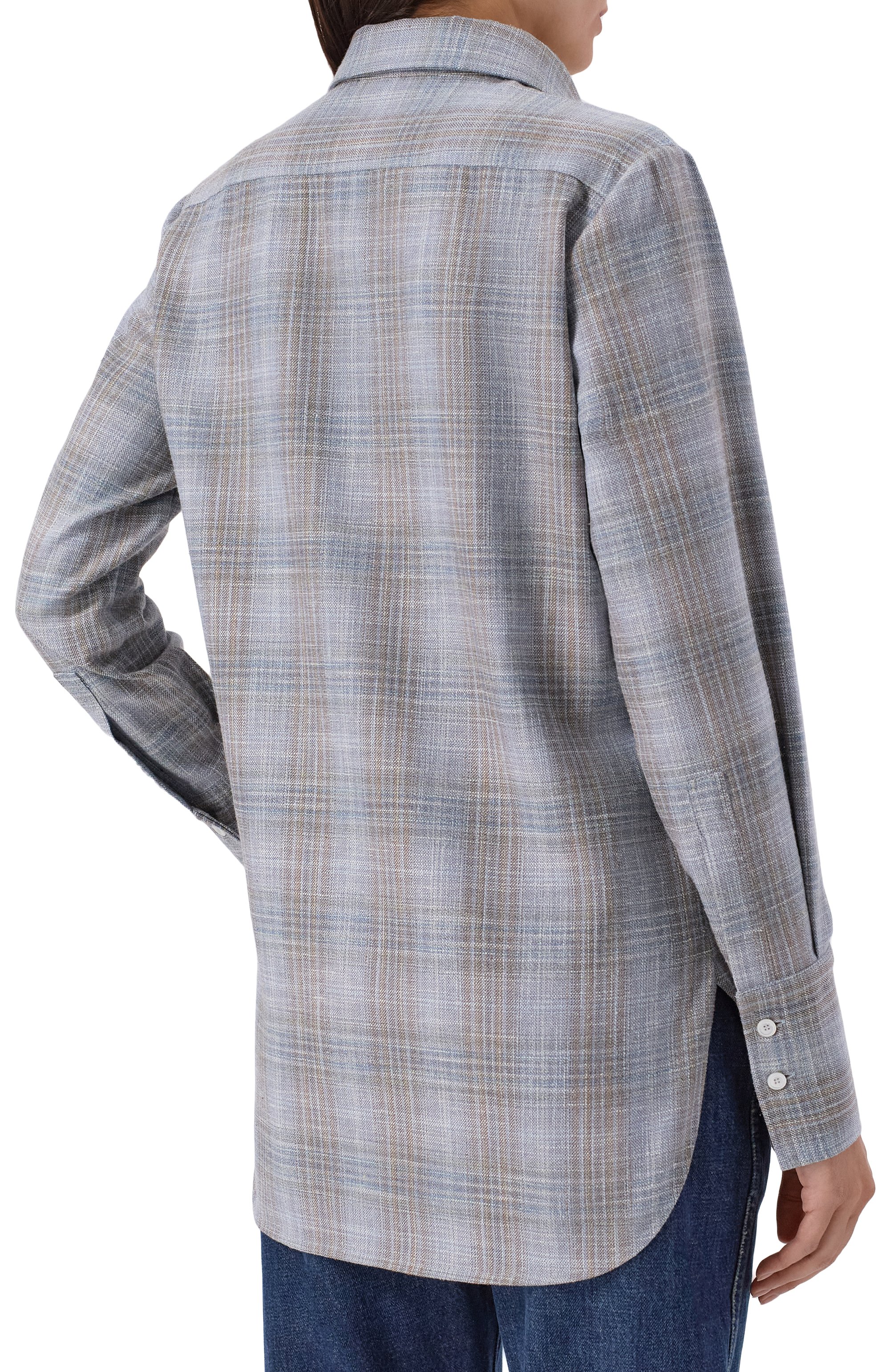 Рубашка из шерсти и шелка KITON, арт. D54410K0628, фото 4