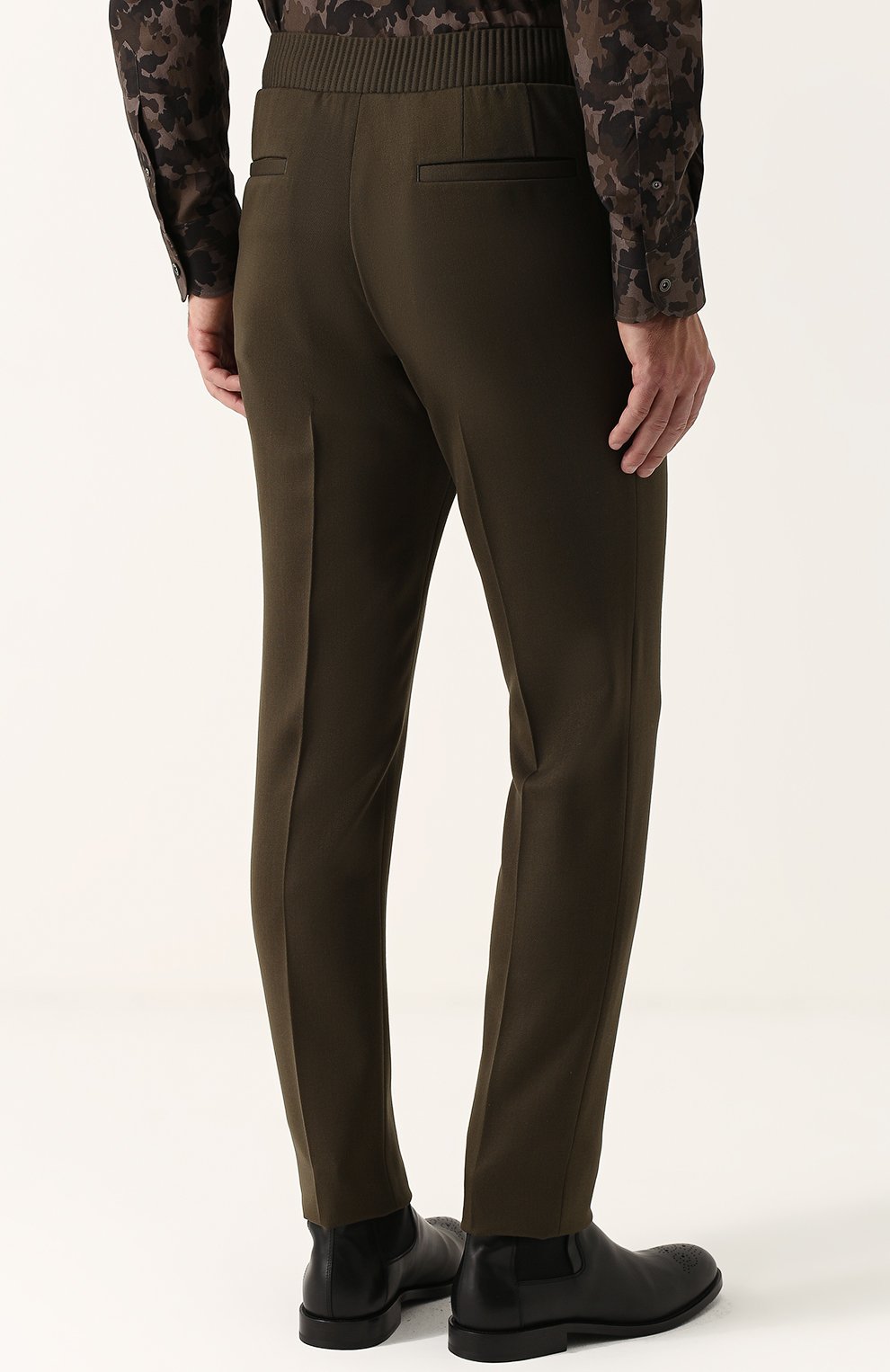 Шерстяные брюки прямого кроя с поясом на резинке BERLUTI, арт. R12TCU22-WANE, фото 4