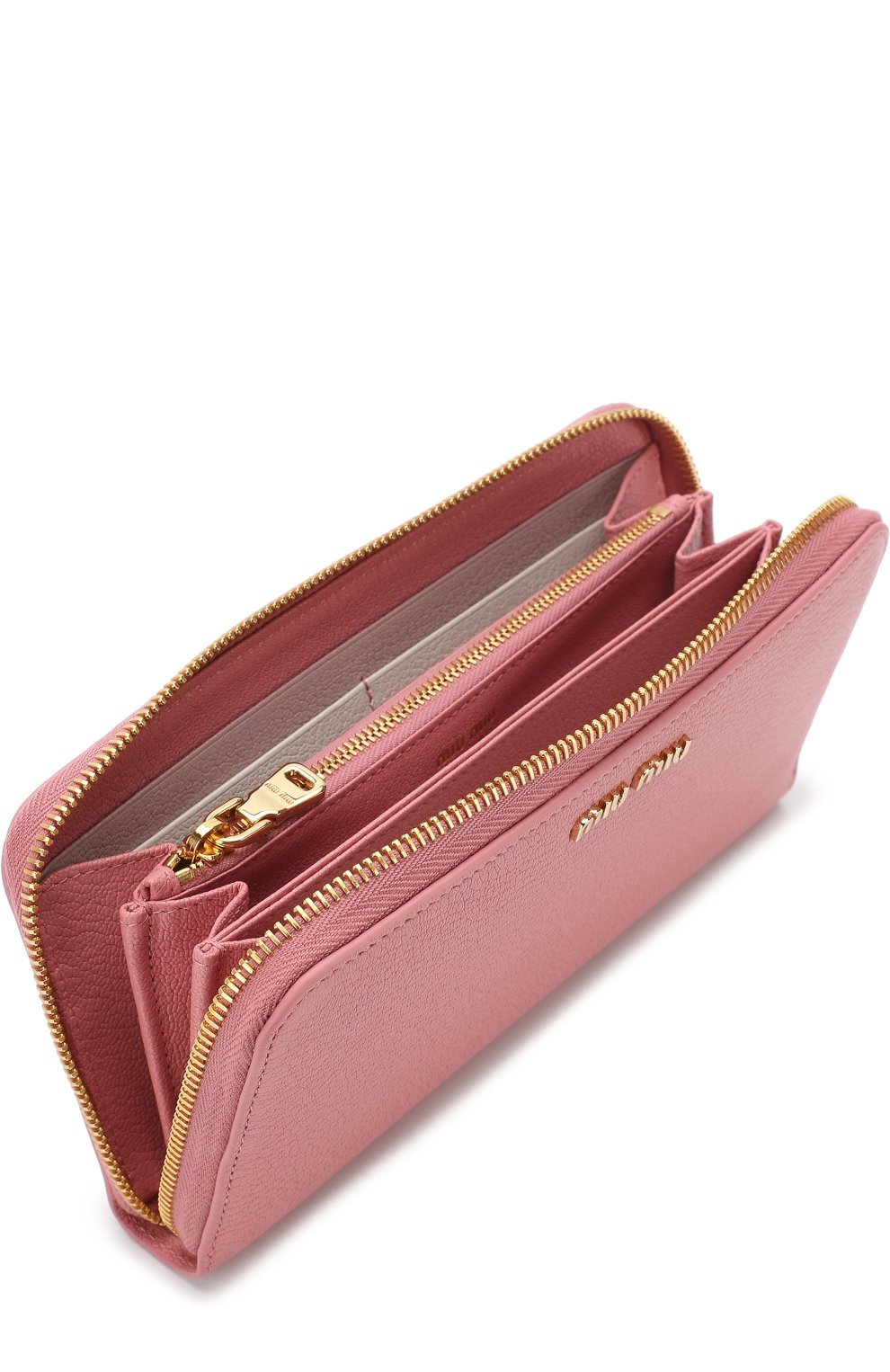 Кожаный кошелек на молнии с логотипом бренда MIU MIU, арт. 5ML506-2BJI-F0387, фото 3