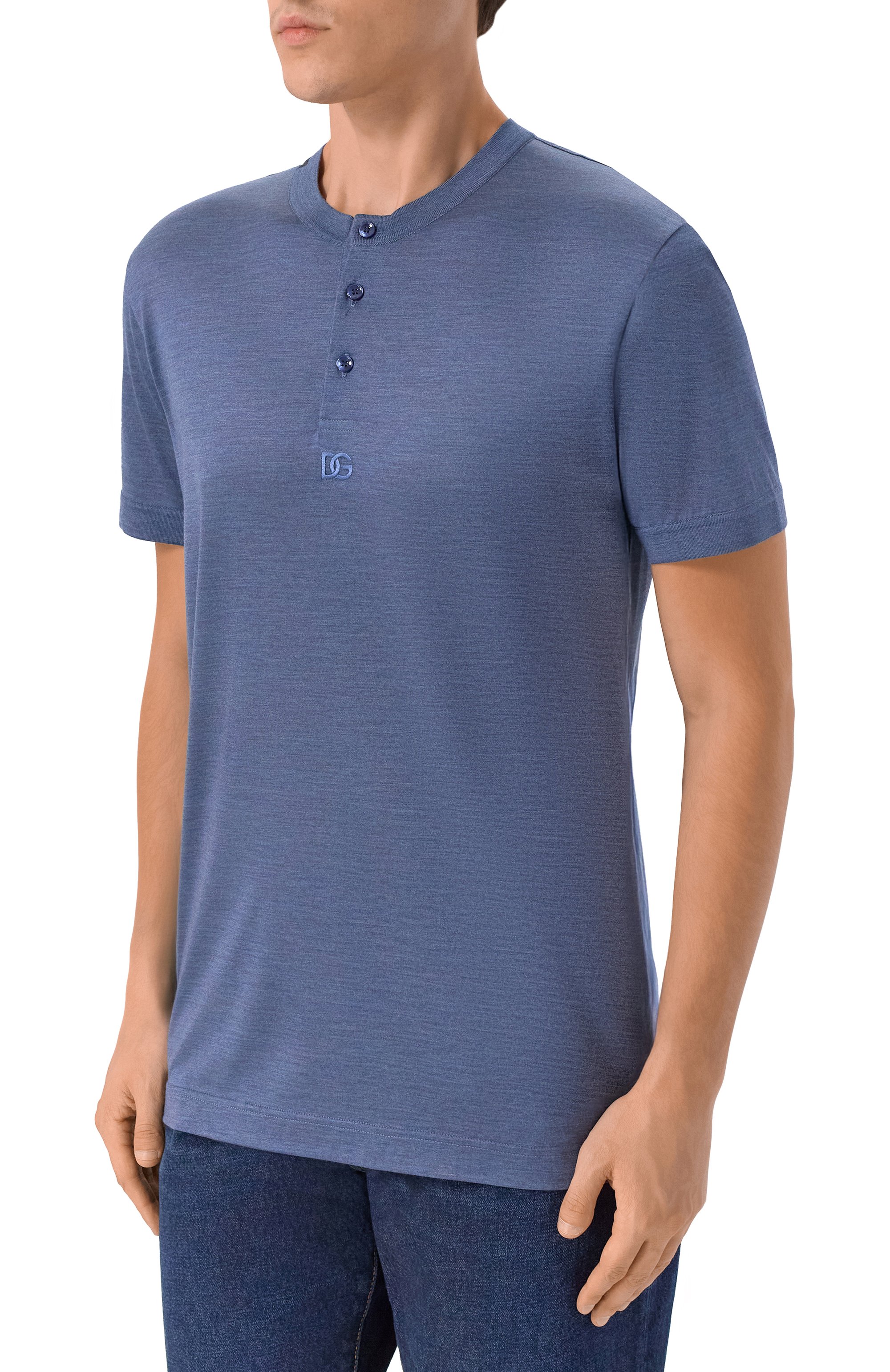 Шелковая футболка-хенли DOLCE & GABBANA, арт. G8QK3Z/G7PG0, фото 3