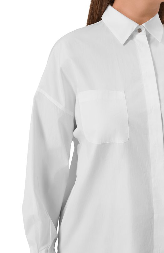 Хлопковая рубашка Max Mara Studio 0DIN0 Белый  0DIN0 Фото 5