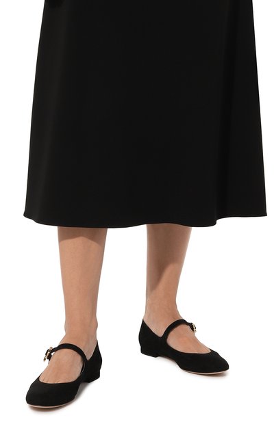 Замшевые балетки mary ribbon 05 GIANVITO ROSSI, арт. G22164.05CU0.CAMNER0, фото 3