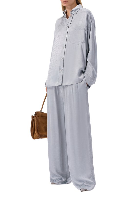 Атласные брюки Balenciaga 850696/TT054 Серый  850696/TT054 Фото 2