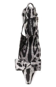 Женские текстильные туфли mun 105 DOLCE & GABBANA леопардового цвета, арт. CG0844/A6Q83 | Фото 6 (Каблук высота: Высокий; Материал сплава: Проставлено; Женское Кросс-КТ: Слингбэки; Драгоценные камни: Проставлено; Каблук тип: Шпилька; Подошва: Плоская; Материал внешний: Текстиль; Материал внутренний: Натуральная кожа)