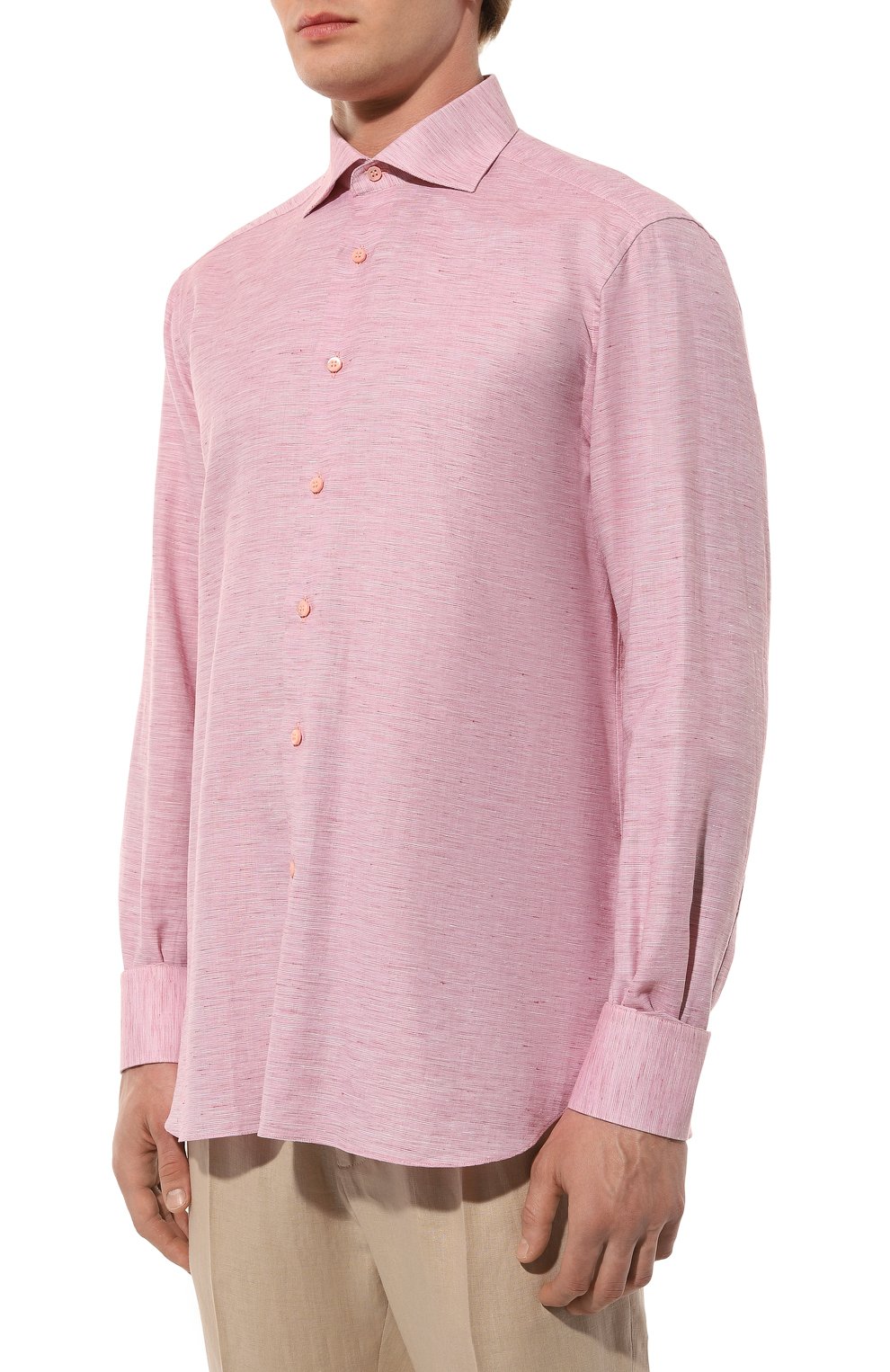 Рубашка из хлопка и льна STEFANO RICCI розового цвета по цене 98550 руб., арт. MC001427/R2755, фото 3 Рубашка из хлопка и льна STEFANO RICCI, арт. MC001427/R2755, фото 3