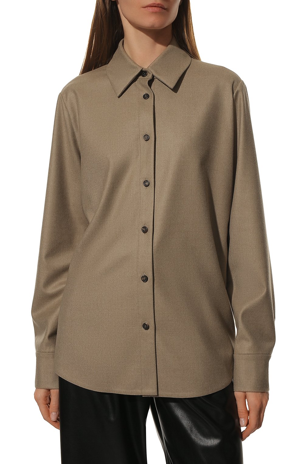 Рубашка из шерсти и кашемира ANI D. ZOP бежевого цвета по цене 100980 руб., арт. ani-022-02, фото 3 Рубашка из шерсти и кашемира ANI D. ZOP, арт. ani-022-02, фото 3