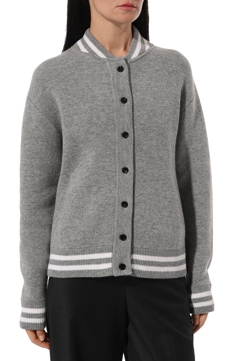 Кардиган из шерсти и кашемира ALLUDE серого цвета по цене 69950 руб., арт. 235/17710, фото 3 Кардиган из шерсти и кашемира ALLUDE, арт. 235/17710, фото 3