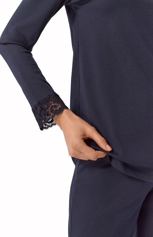 Хлопковая пижама Hanro 077041 Чёрный  077041 Фото 7