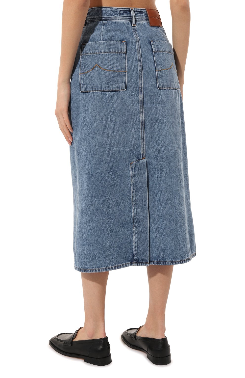 Джинсовая юбка JACOB COHEN голубого цвета по цене 42050 руб., арт. V G 006 03 T 9860/210F, фото 4 Джинсовая юбка JACOB COHEN, арт. V G 006 03 T 9860/210F, фото 4